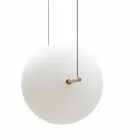 Design Suspension in Glass and Brass with LED Light, 3 Sizes - Alma by Il Fanale Viadurini