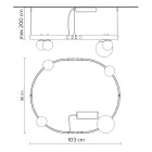 Oval Design Suspension in Black Aluminium with Spheres and Spotlights - Exodus Viadurini