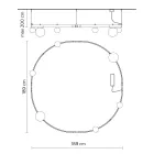 Round Design Suspension in Black Aluminium with Spheres and Spotlights - Exodus Viadurini