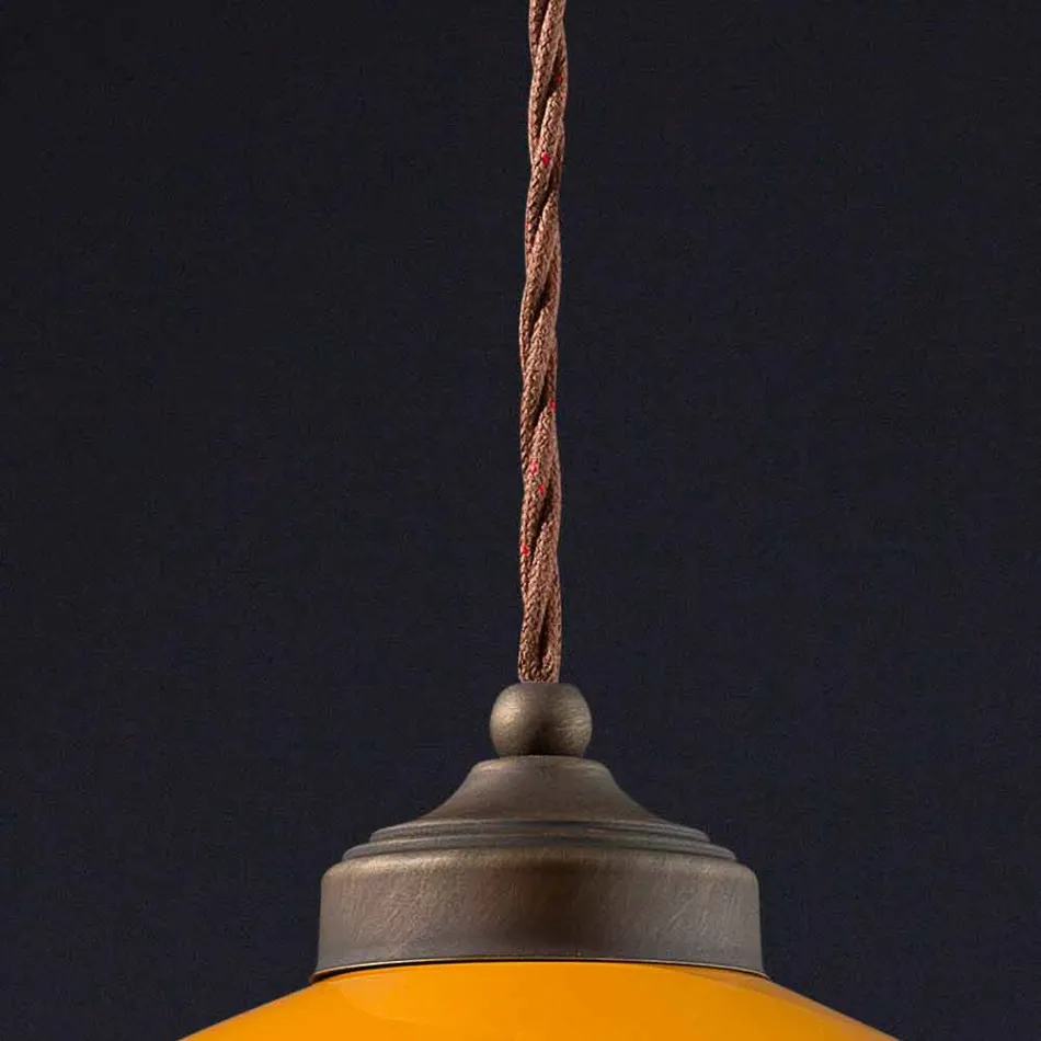 colored ceramic suspension and antique brass Maya Ferroluce Viadurini
