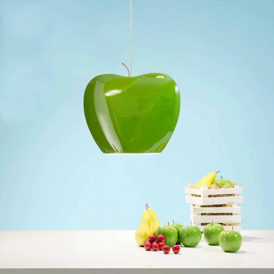 Suspension in Ceramics of Apple Shaped Design - Fruits Aldo Bernardi Viadurini