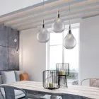 Iron Pendant Lamp with Pyrex Glass Made in Italy for Interior Decorating - Amazonia Viadurini
