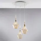 Iron Pendant Lamp with Pyrex Glass Made in Italy for Interior Decorating - Olimpo Viadurini