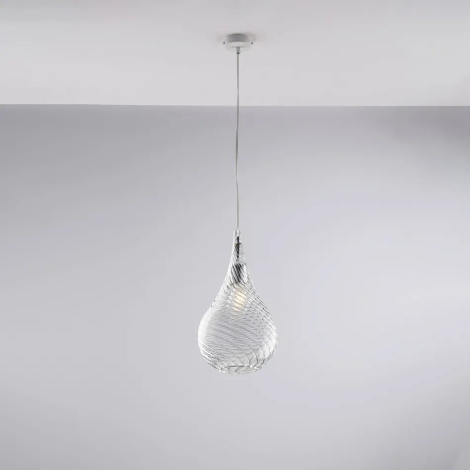 Iron Pendant Lamp with Pyrex Glass Made in Italy for Interior Decorating - Amazonia Viadurini