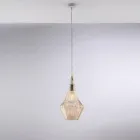 Iron Pendant Lamp with Pyrex Glass Made in Italy for Interior Decorating - Olimpo Viadurini
