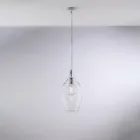 Iron Pendant Lamp with Pyrex Glass Made in Italy for Interior Decorating - Sparta Viadurini