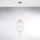 Chrome-Plated Iron Pendant Light with Sphere Made in Italy for Interior Decor - Oslo Viadurini