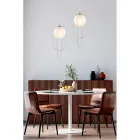 Chrome-Plated Iron Pendant Light with Sphere Made in Italy for Interior Decor - Oslo Viadurini