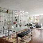 Chrome-Plated Iron Pendant Lamp with Rhinestones Made in Italy for Interior Decorating - Africa Viadurini