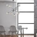 Iron Pendant Lamp with Glass Lampshades Made in Italy - Monaco