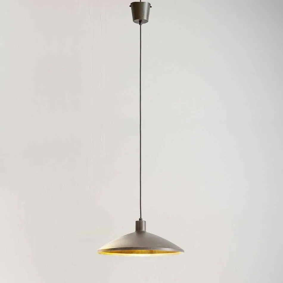 Modern Suspension in Antique Steel Diameter 475 mm - Materia Aldo Bernardi Viadurini
