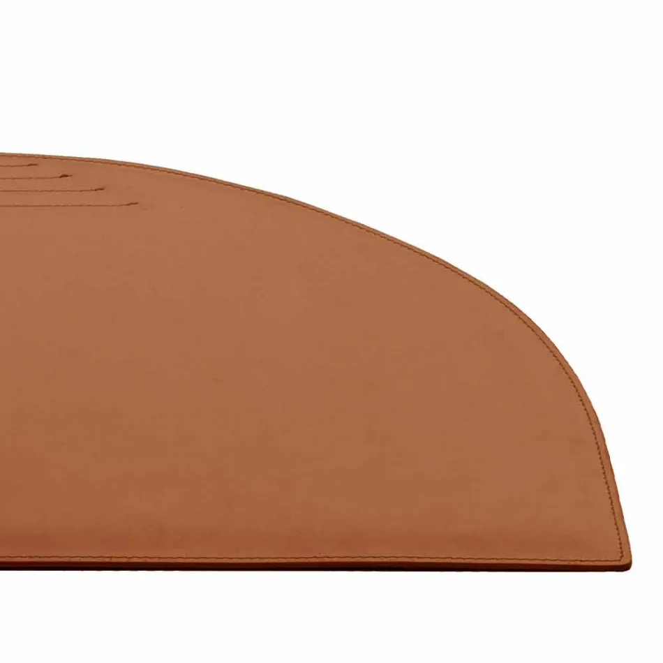 Regenerated Leather Desk Pad with Pen Stop Seams Made in Italy - Medea Viadurini