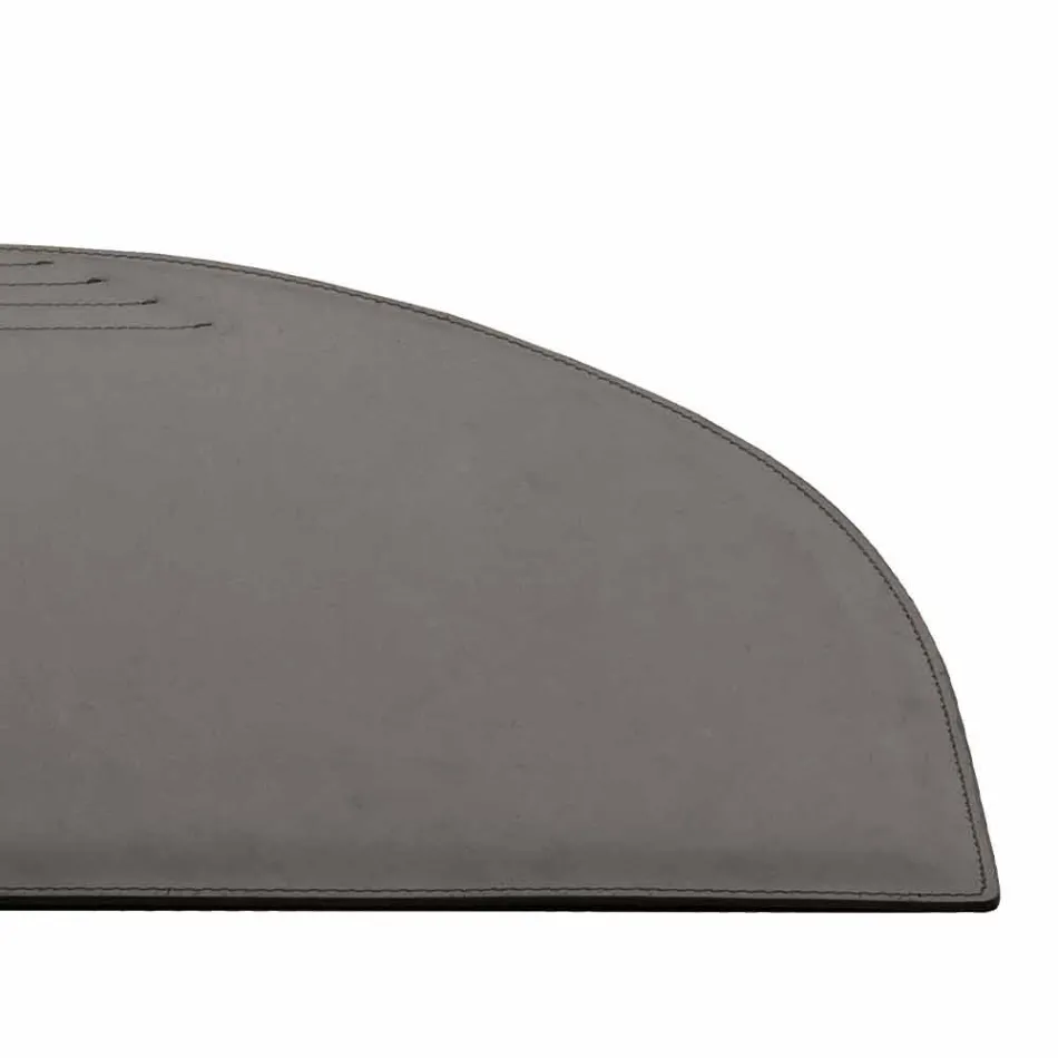 Regenerated Leather Desk Pad with Pen Stop Seams Made in Italy - Medea Viadurini