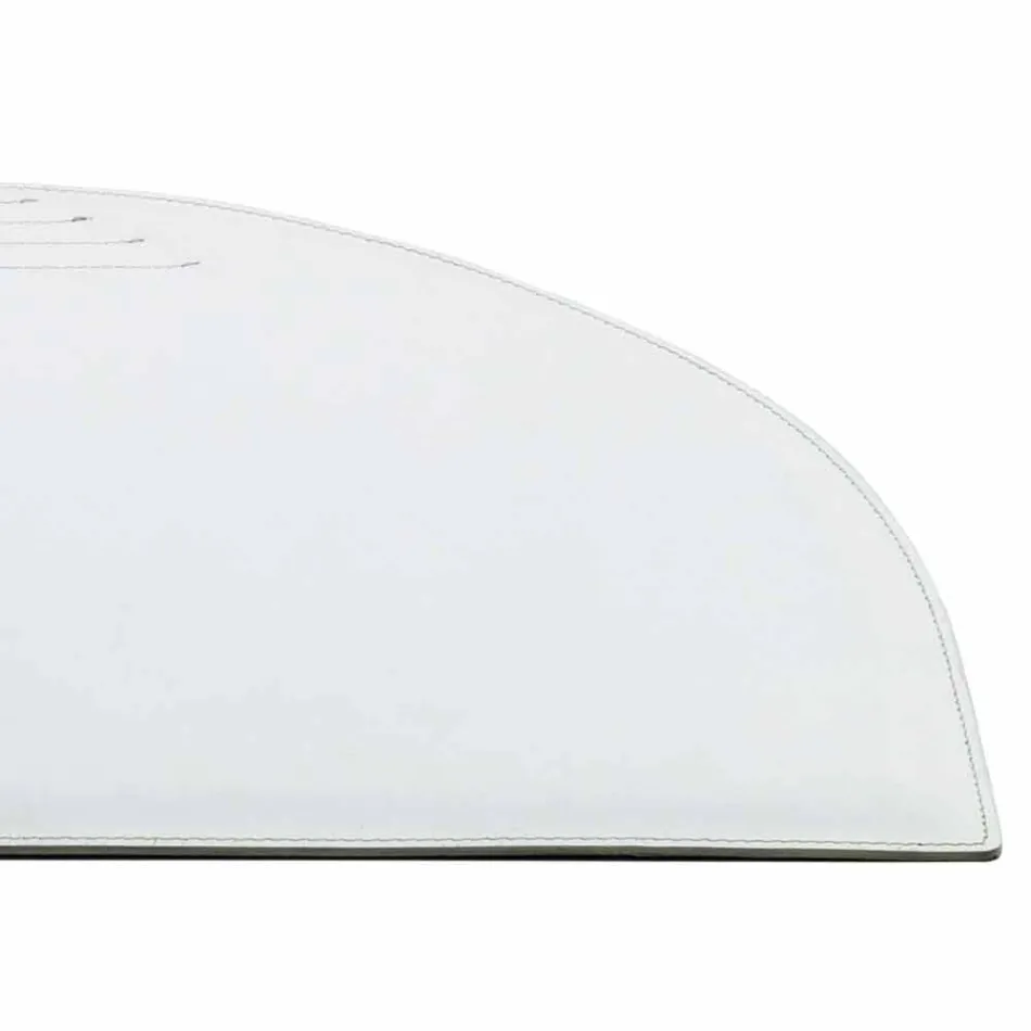 Regenerated Leather Desk Pad with Pen Stop Seams Made in Italy - Medea Viadurini