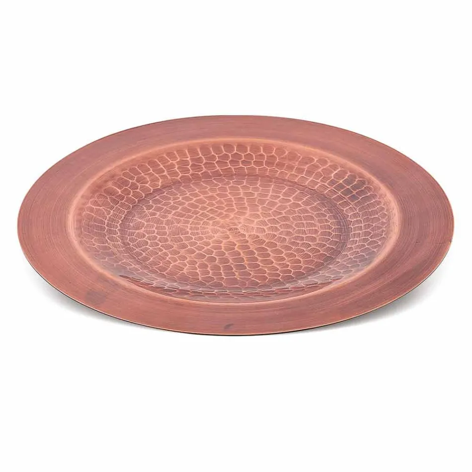 Hand-Tinned Green or Brown Copper Placemat 6 Pieces 28 cm - Rocho Viadurini