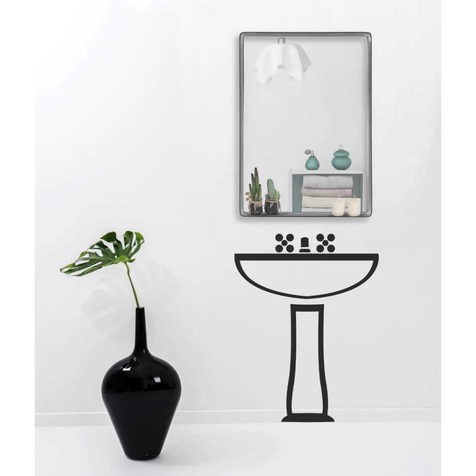 Wall Mirror with Shelf Frame in Colored Plexiglass - Orvieto Viadurini