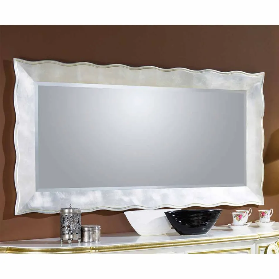 Handmade rectangular Italian wall mirror made in Italy Simone Viadurini