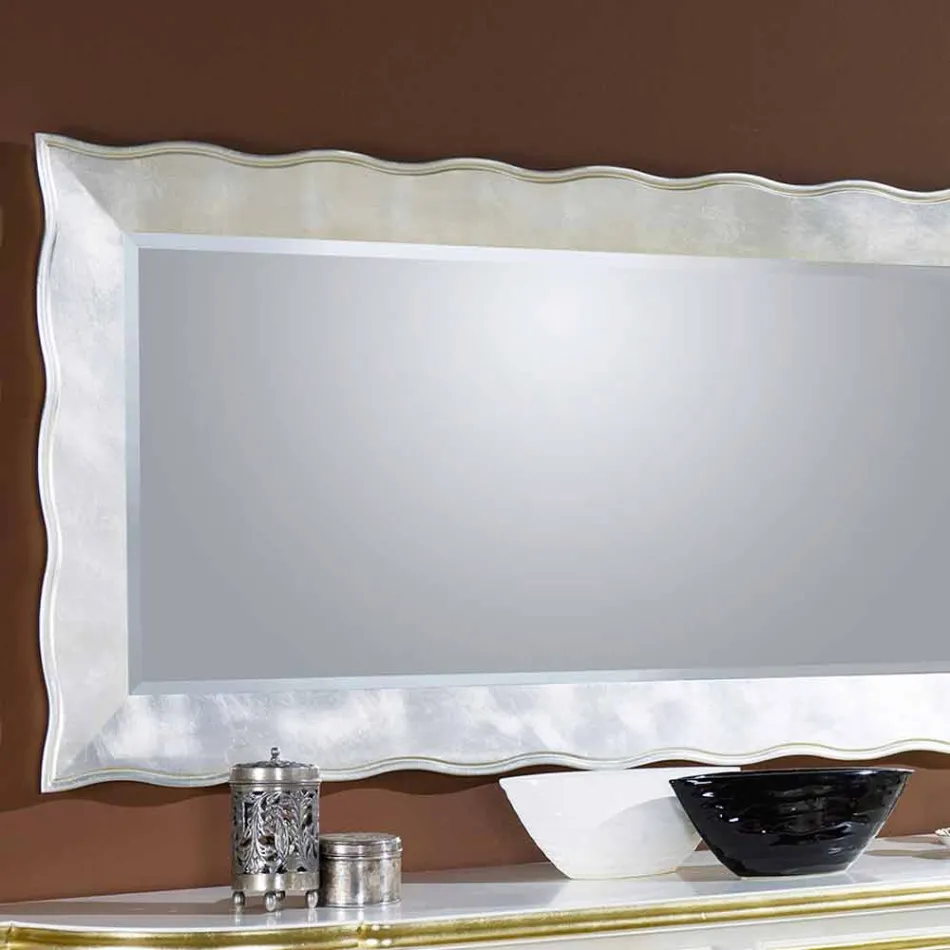 Handmade rectangular Italian wall mirror made in Italy Simone Viadurini