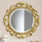 Hand made wooden wall mirror made in Italy by Riccardo Viadurini