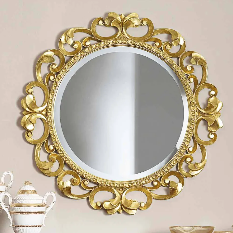 Hand made wooden wall mirror made in Italy by Riccardo Viadurini