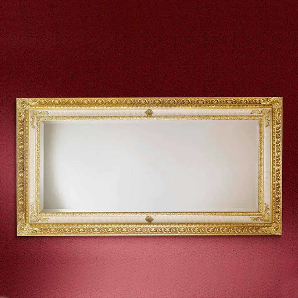 Wall mirror in rectangular wood made in Italy Raphael Viadurini