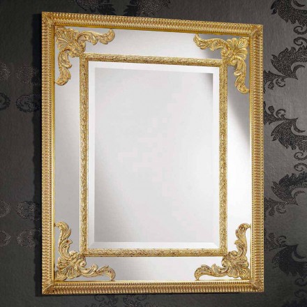 Wall mirror in rectangular wood produced in Italy by Valentino Viadurini
