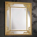 Rectangular wall mirror in wood, produced in Italy, Valentino