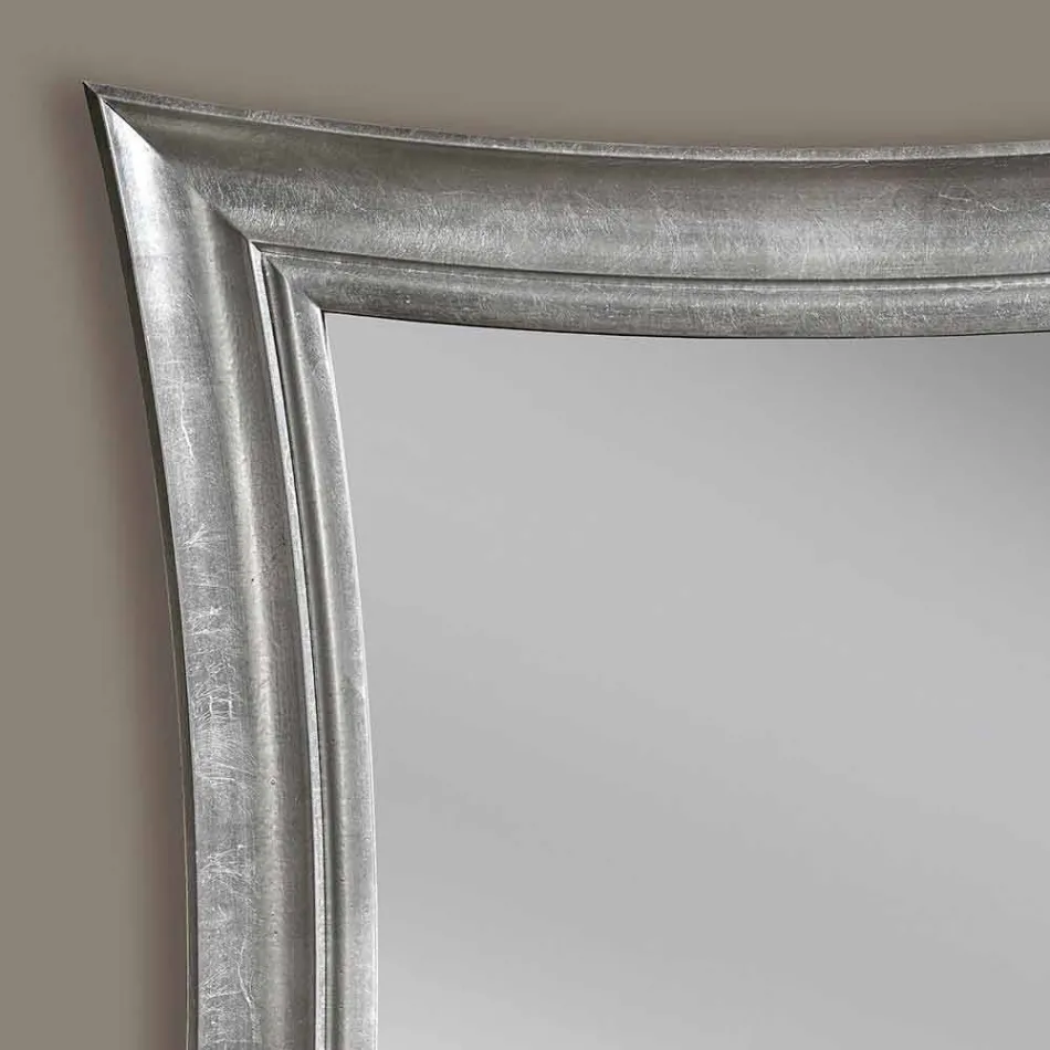 Hand made Sandro rectangular wooden wall mirror made in Italy Viadurini