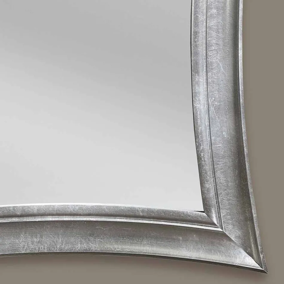 Hand made Sandro rectangular wooden wall mirror made in Italy Viadurini