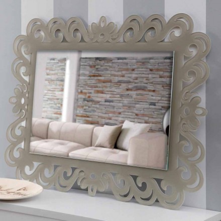 Modern Design Rectangular Wall Mirror in Tortora Plexiglass - Selly Viadurini
