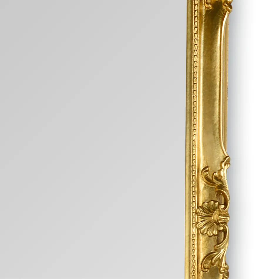 Mirror with Hand-Decorated Wooden Frame Made in Italy - Venus Viadurini