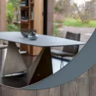 Mirror with Etched Dove Grey Lacquered Glass Bottom Made in Italy - Oregano Viadurini