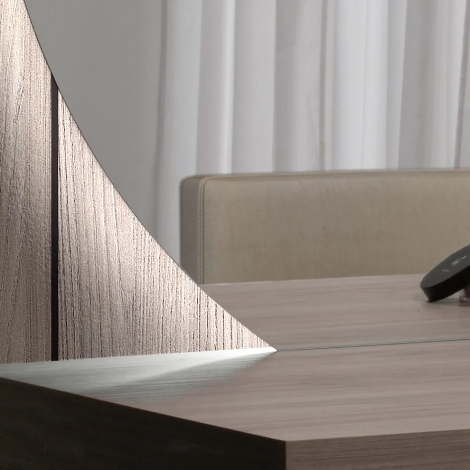 Mirror with LED Backlighting Only on the Circular Side Made in Italy - Make Viadurini