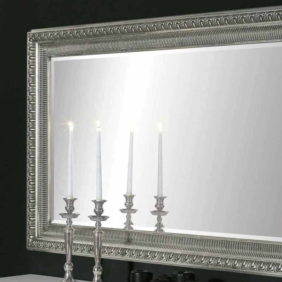 Claudio hand made modern wood wall mirror with modern design Viadurini