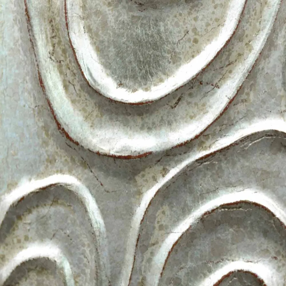 Gold, white and silver wall mirror made of wood Eugenio made in Italy Viadurini