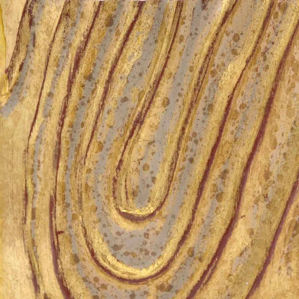 Gold, white and silver wall mirror made of wood Eugenio made in Italy Viadurini