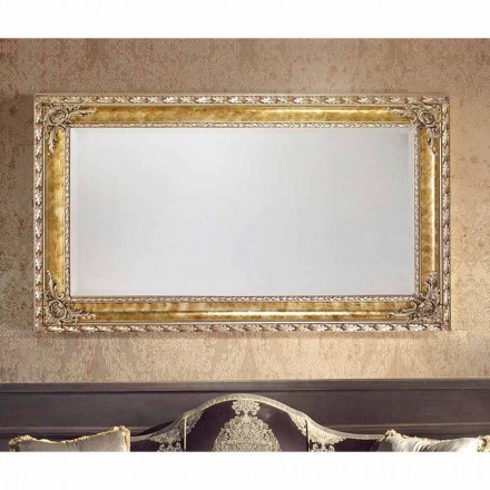Umbrian modern wall mirror rectangular wood queues made Italy Viadurini