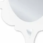 White wall mirror with decorated frame Snow made in Italy Viadurini