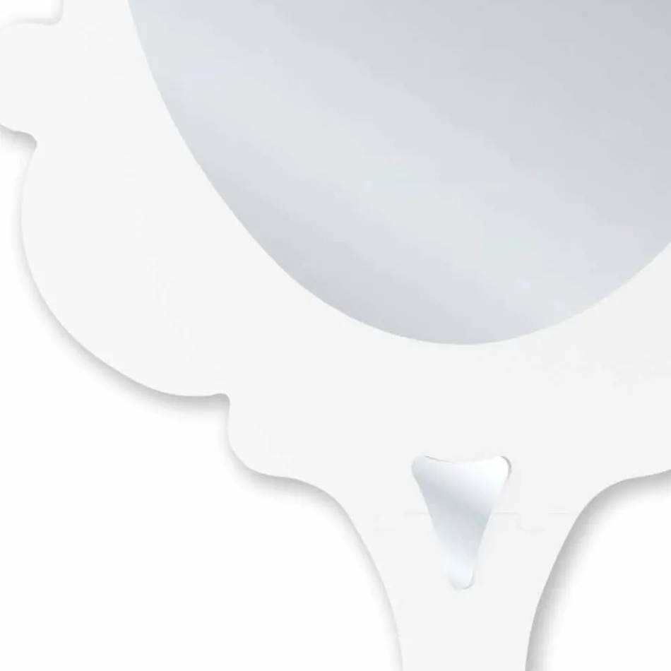 White wall mirror with decorated frame Snow made in Italy Viadurini