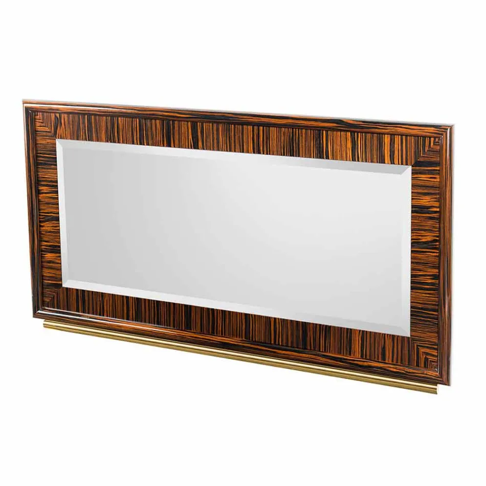 Polished wall mirror in polished ebony and Ada 1 metal Viadurini