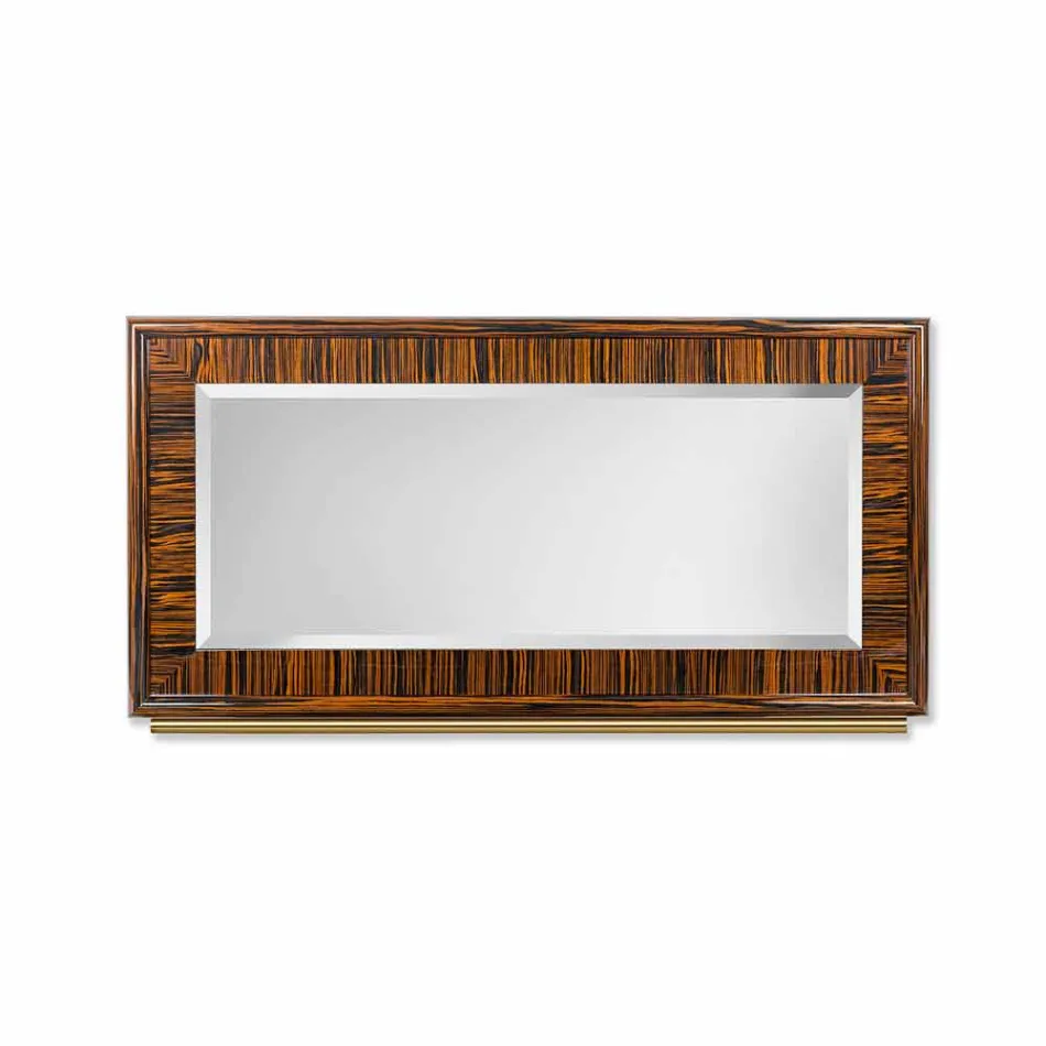 Polished wall mirror in polished ebony and Ada 1 metal Viadurini