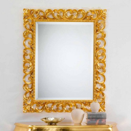 Classic design wall mirror with Paris gold leaf finish Viadurini