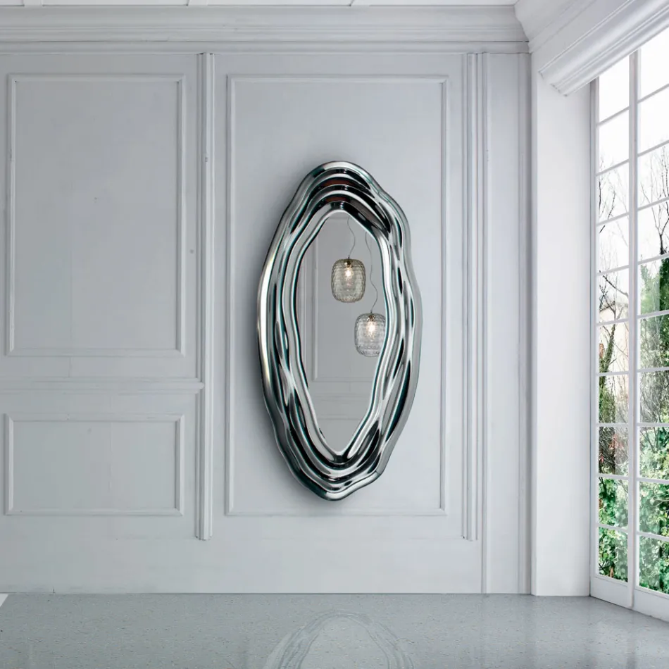 Crystal Wall Mirror Mirror Made in Italy - Pescara Viadurini