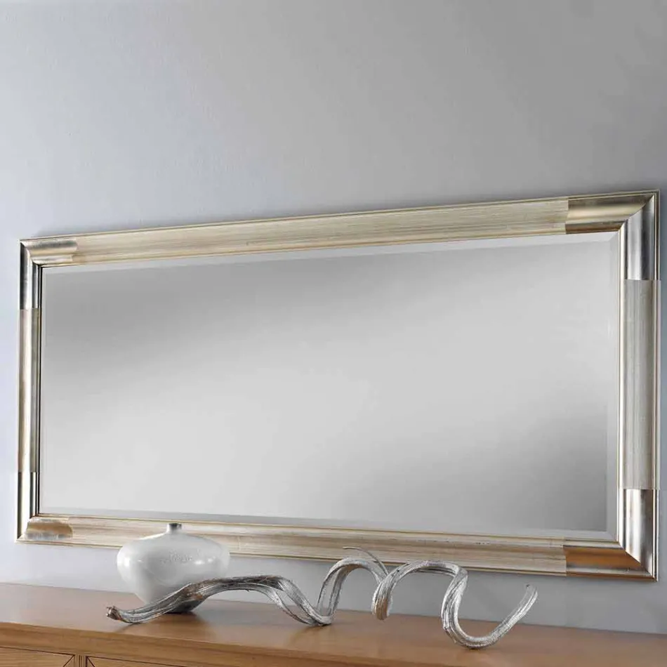 Modern wooden wall mirror made in Italy by Piera Viadurini