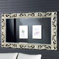 Modern design wall mirror in ayous wood, made in Italy, Nicola