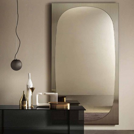Modern Wall Mirror with Bronze Colour Mirror Made in Italy - Bandolero Viadurini