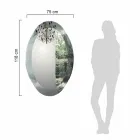 Oval Wall Mirror in Wavy Crystal Glass Made in Italy - Eclisse Viadurini