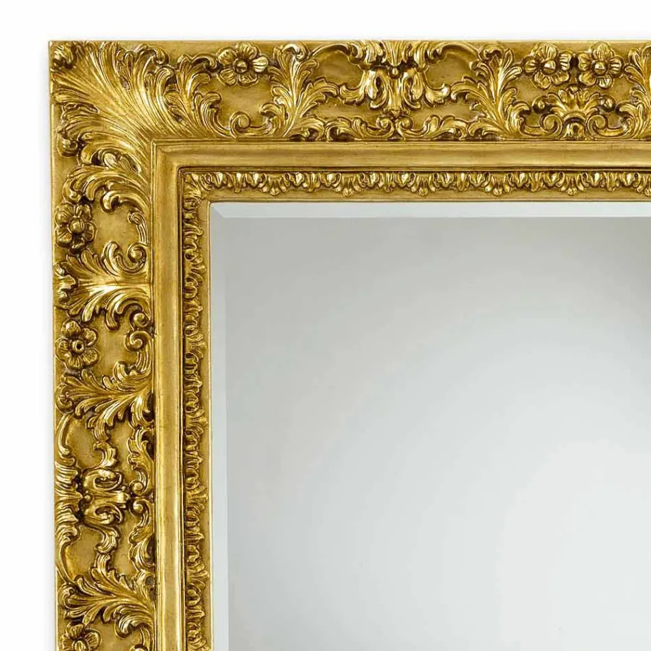 Rectangular wall mirror with Agasse floral decorations Viadurini