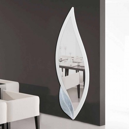 design mirror petal-shaped ivory and silver Ellen Viadurini