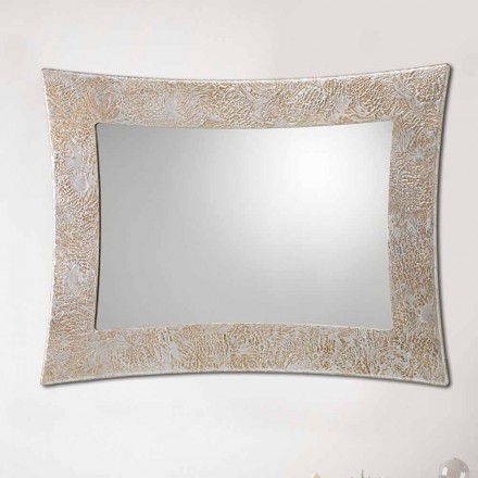 Wall mirror in resin and Venice silver leaf Viadurini